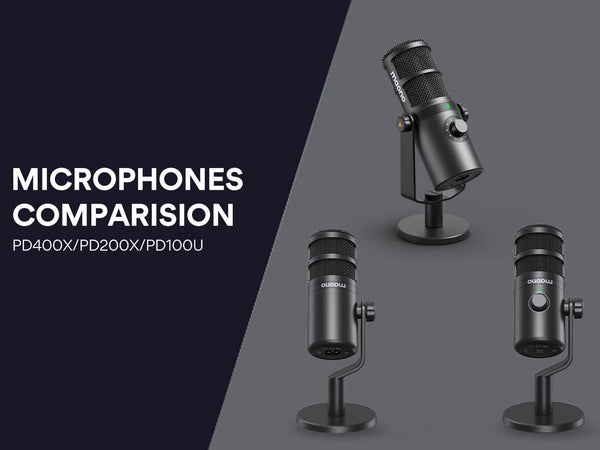 PD400X, PD100, and PD100U Dynamic Microphone Comparison and Selection