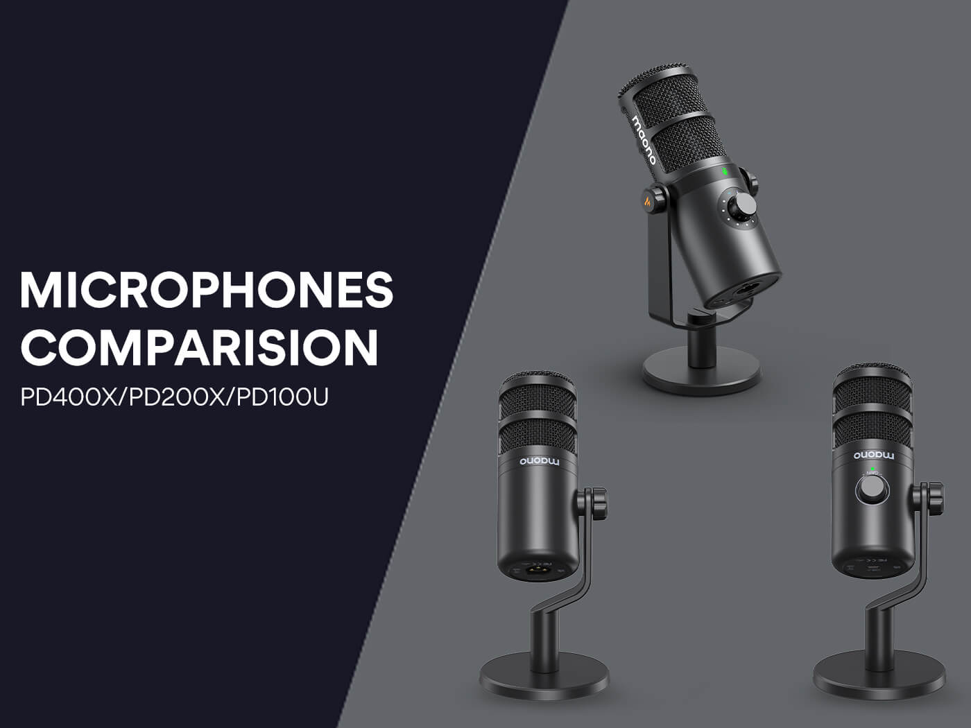 PD400X, PD100, and PD100U Dynamic Microphone Comparison and Selection
