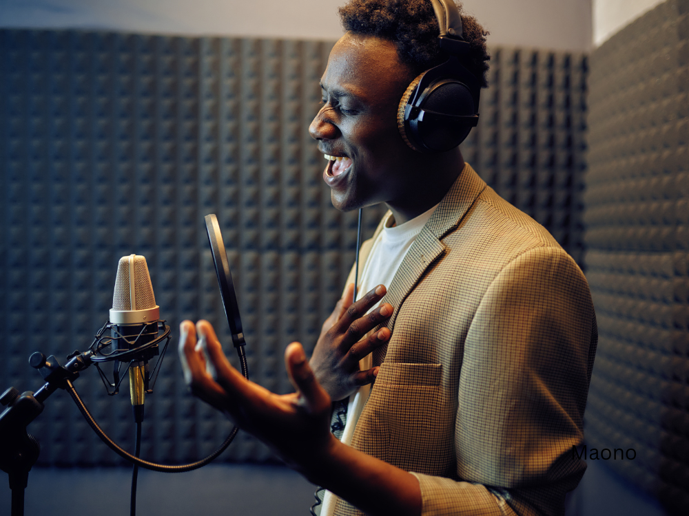 male singing with USB microphone