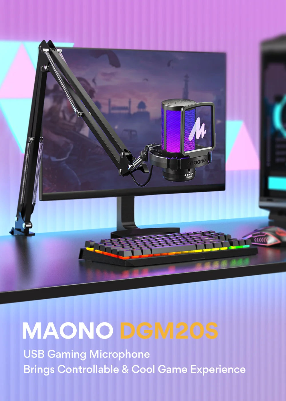 maono dgm20 Gaming RGB Microphone