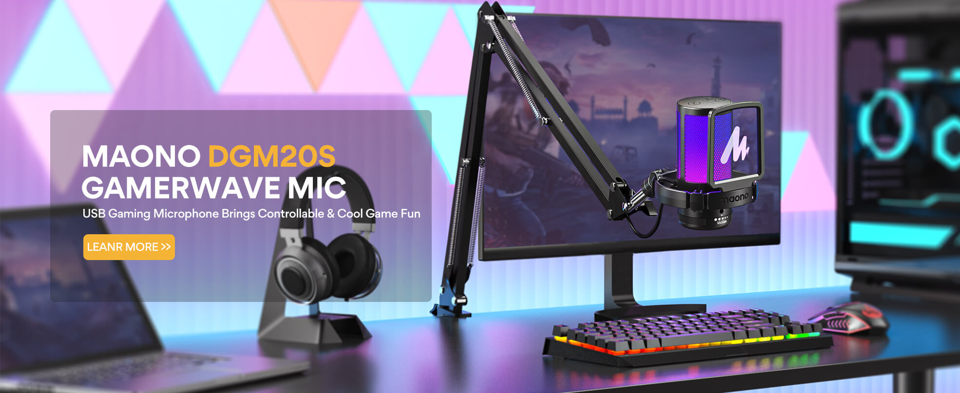 maono dgm20 Gaming RGB Microphone