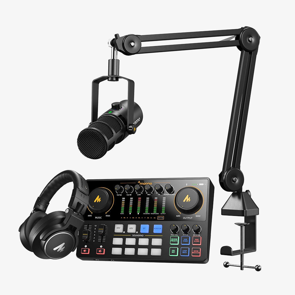 MAONO PD400X USB/XLR Dynamic Microphone with Boom Arm | Maono