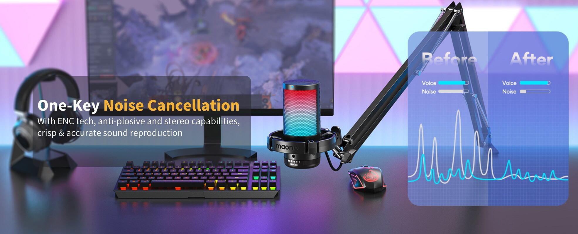 maono dgm20 Gaming RGB Microphone