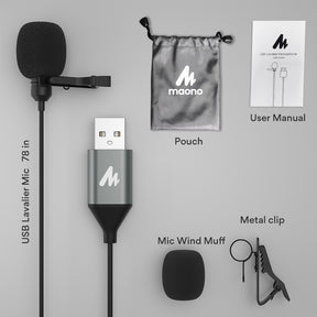 MAONO UL10 USB Lavalier Microphone Plug & Play