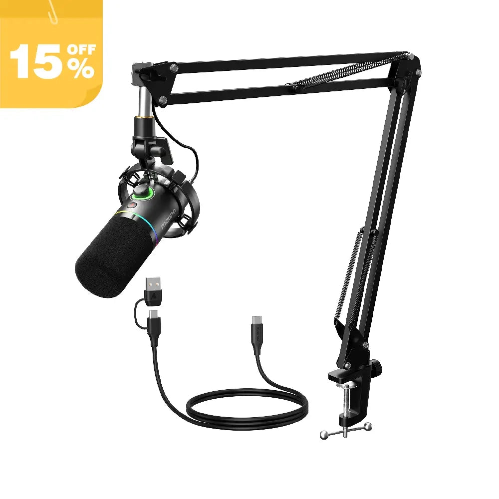 MAONO PD200XS USB/XLR Dynamic Microphone Set with Boom Arm