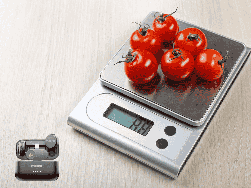 Track Calories & Progress: Food Scale + Wireless Mic for Weight Loss
