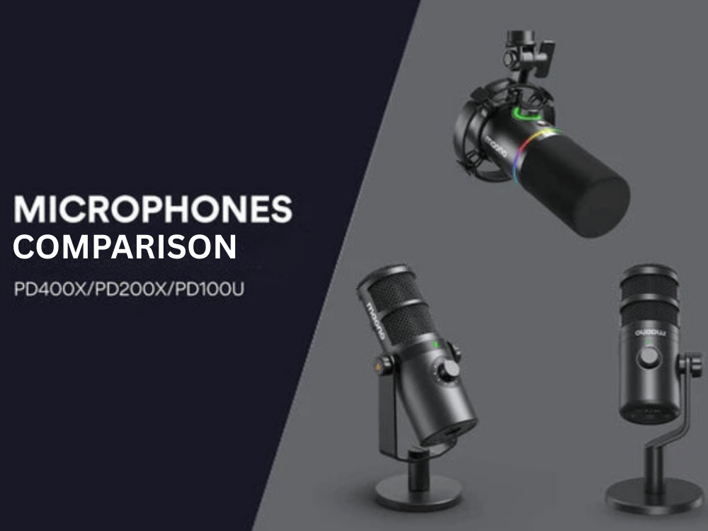 Maono PD100, PD200X, and PD400X Dynamic Microphone Comparison