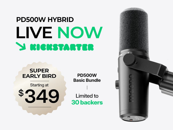 Maono PD500W, the World’s First AI-Powered Hybrid Microphone Launches on Kickstarter