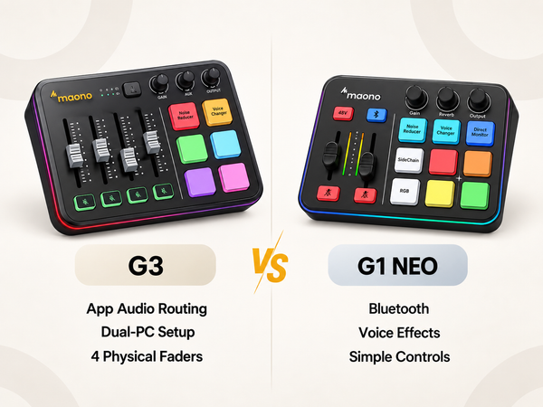 MAONO G3 vs. G1 NEO: Which Game Streaming Audio Mixer Should You Choose?