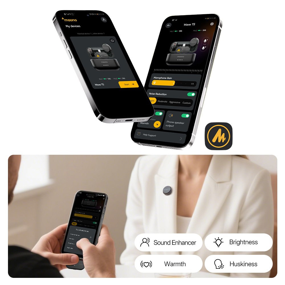 Maono Wave T5 Lavalier Wireless Microphone System