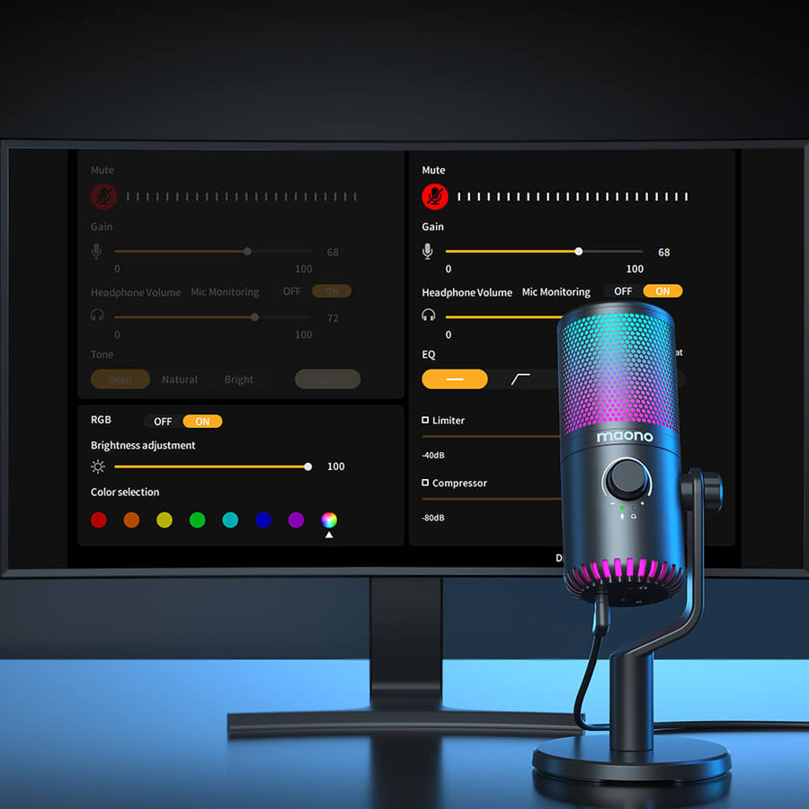 DM30RGB Gaming USB Microphone with Boom arm