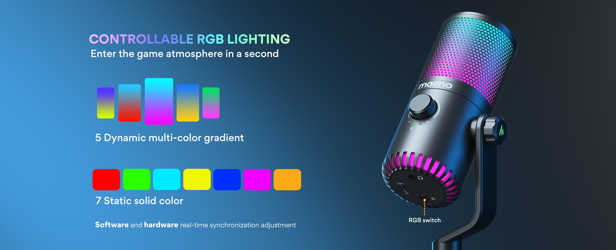MAONO DM30RGB USB Gaming Microphone description image 9