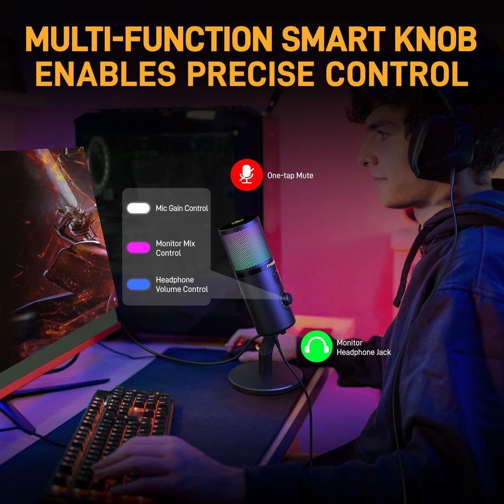 DM50 USB Condenser Microphone For Game Streaming
