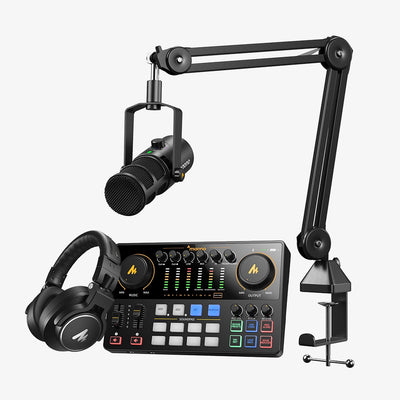 MAONO PD400X USB/XLR Dynamic Microphone with Boom Arm