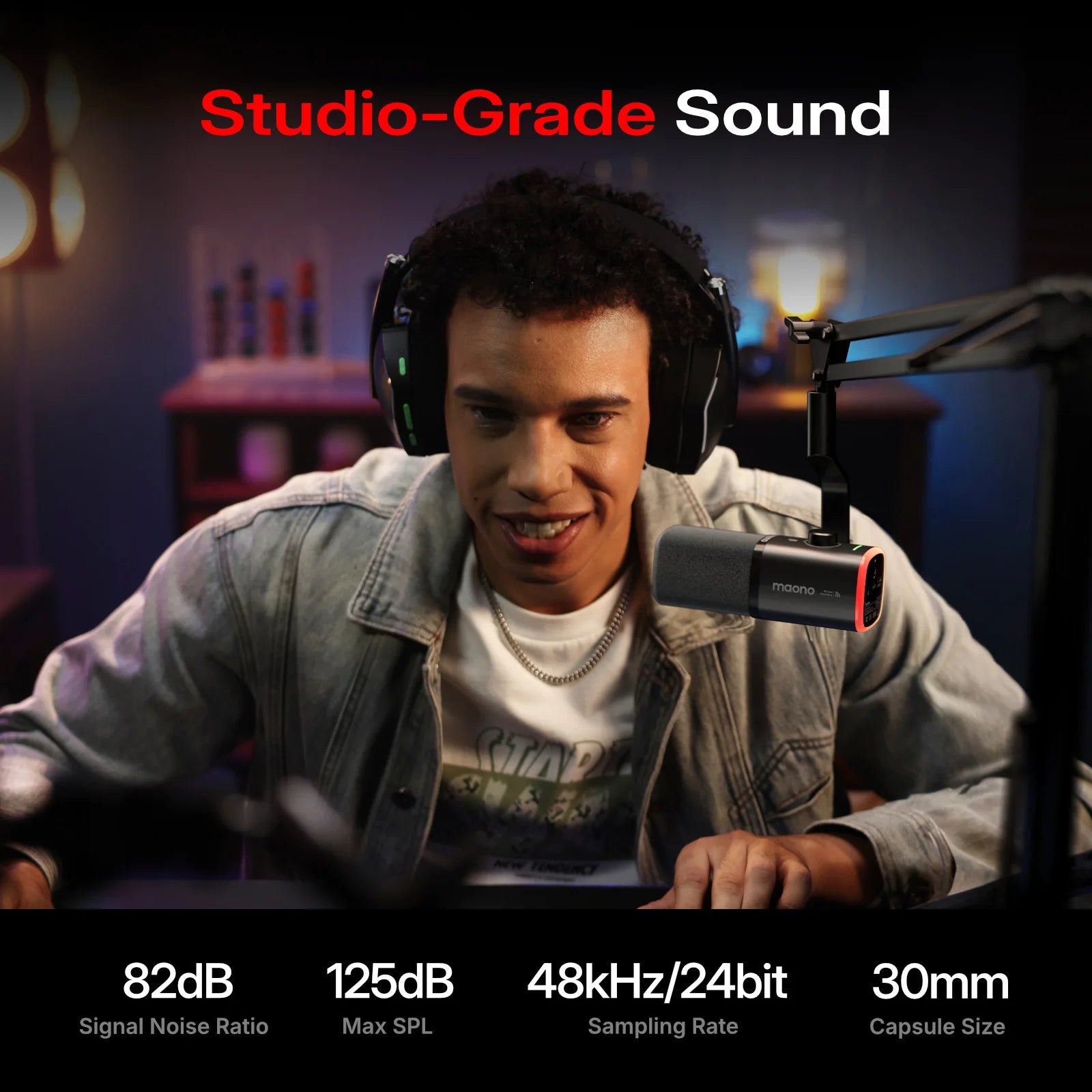 Maono PD100W wireless & USB microphone 03