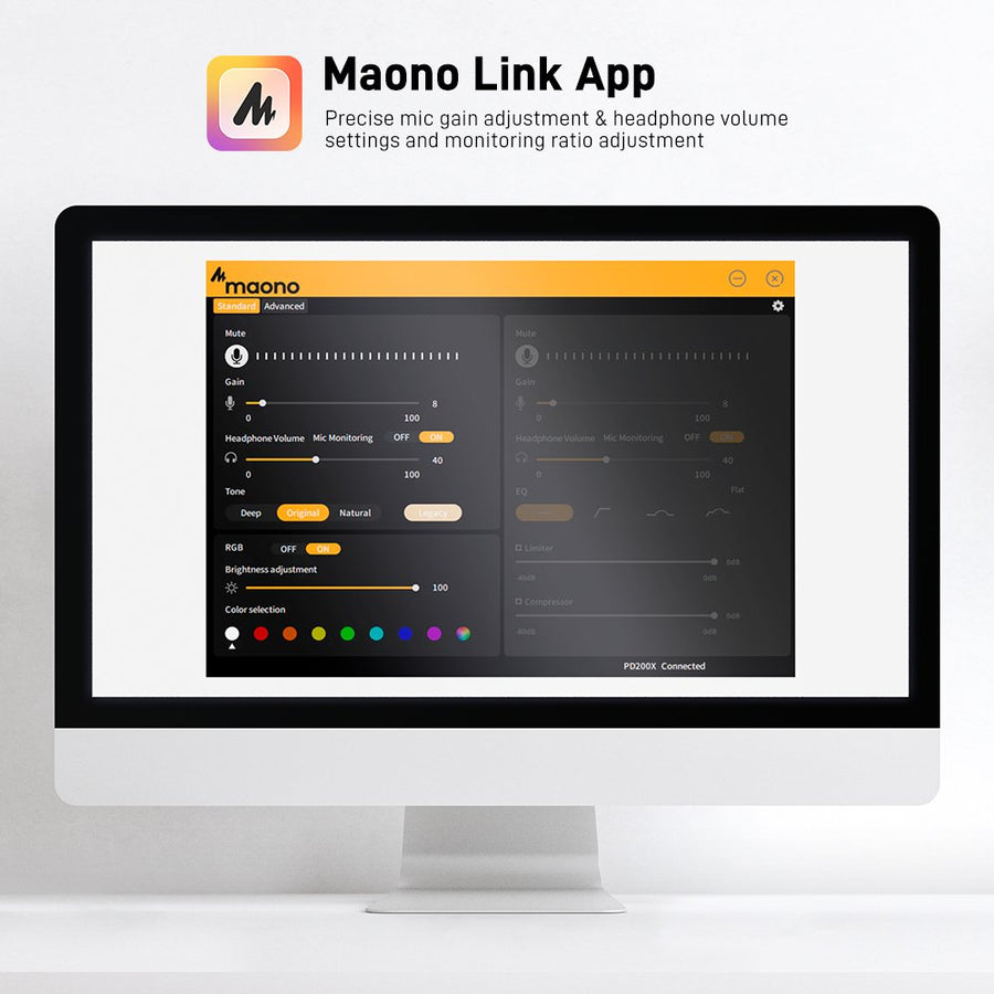 Maono software interface