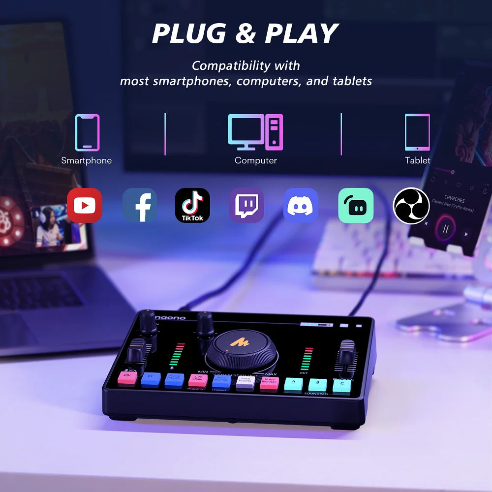 Maonocaster AMC2 NEO One-Stop Streaming Audio Mixer & Sound Card