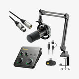 Maono P1 Audio Interface & PD200W Hybrid Microphone Studio Recording Bundle
