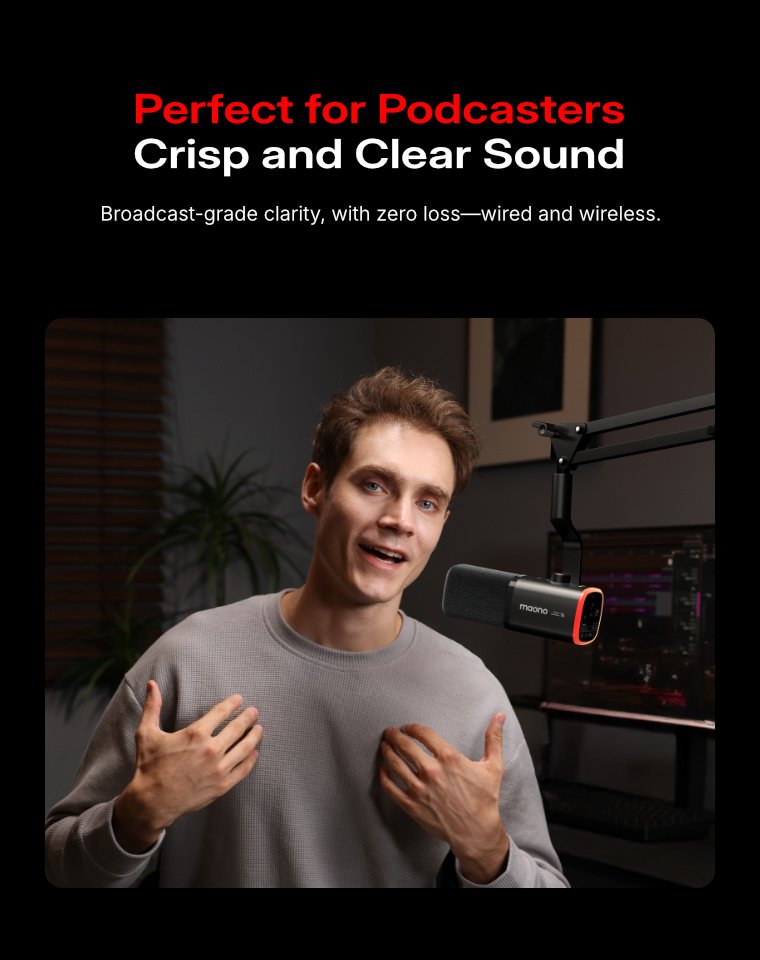 Maono PD100W wireless & USB microphone 07