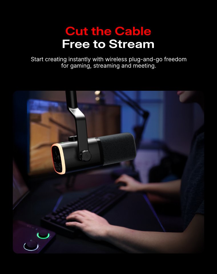 Maono PD100W wireless & USB microphone 10