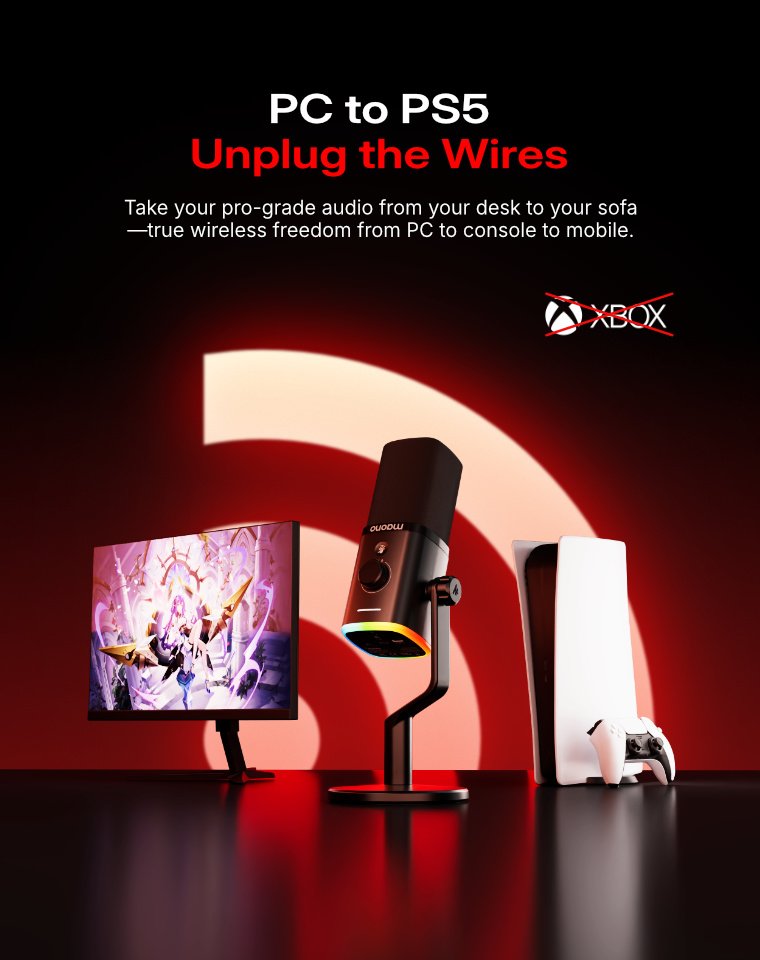 Maono PD100W wireless & USB microphone 13