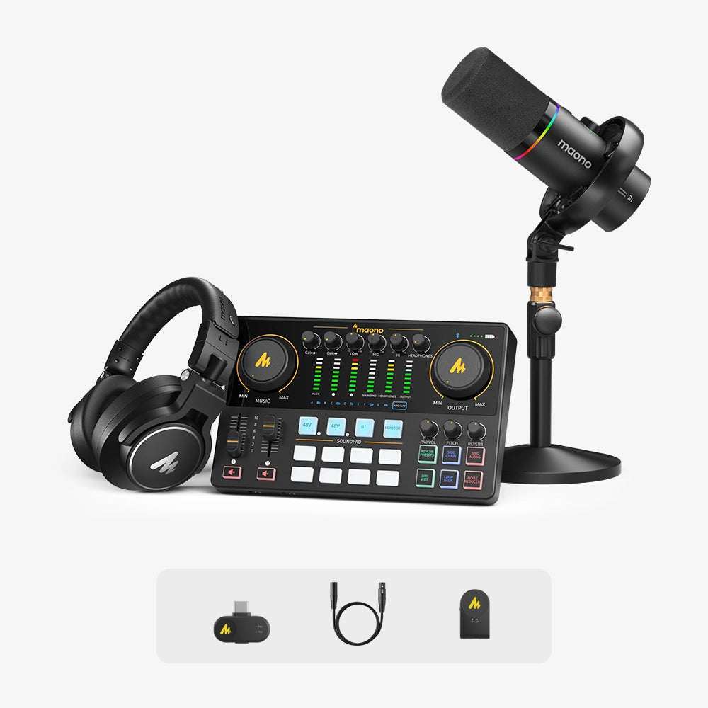 Maono PD200W Hybrid Podcasting Equipment Bundle
