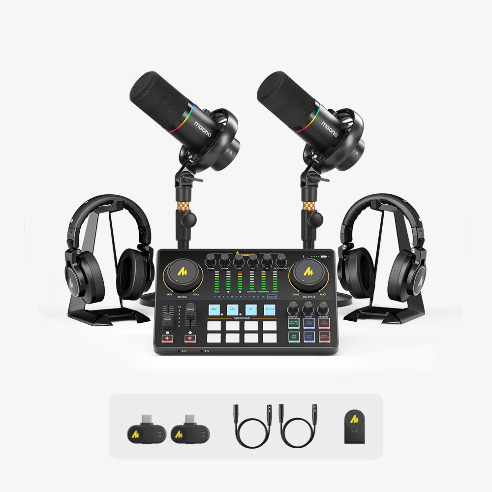 Maono PD200W Hybrid Podcasting Equipment Bundle