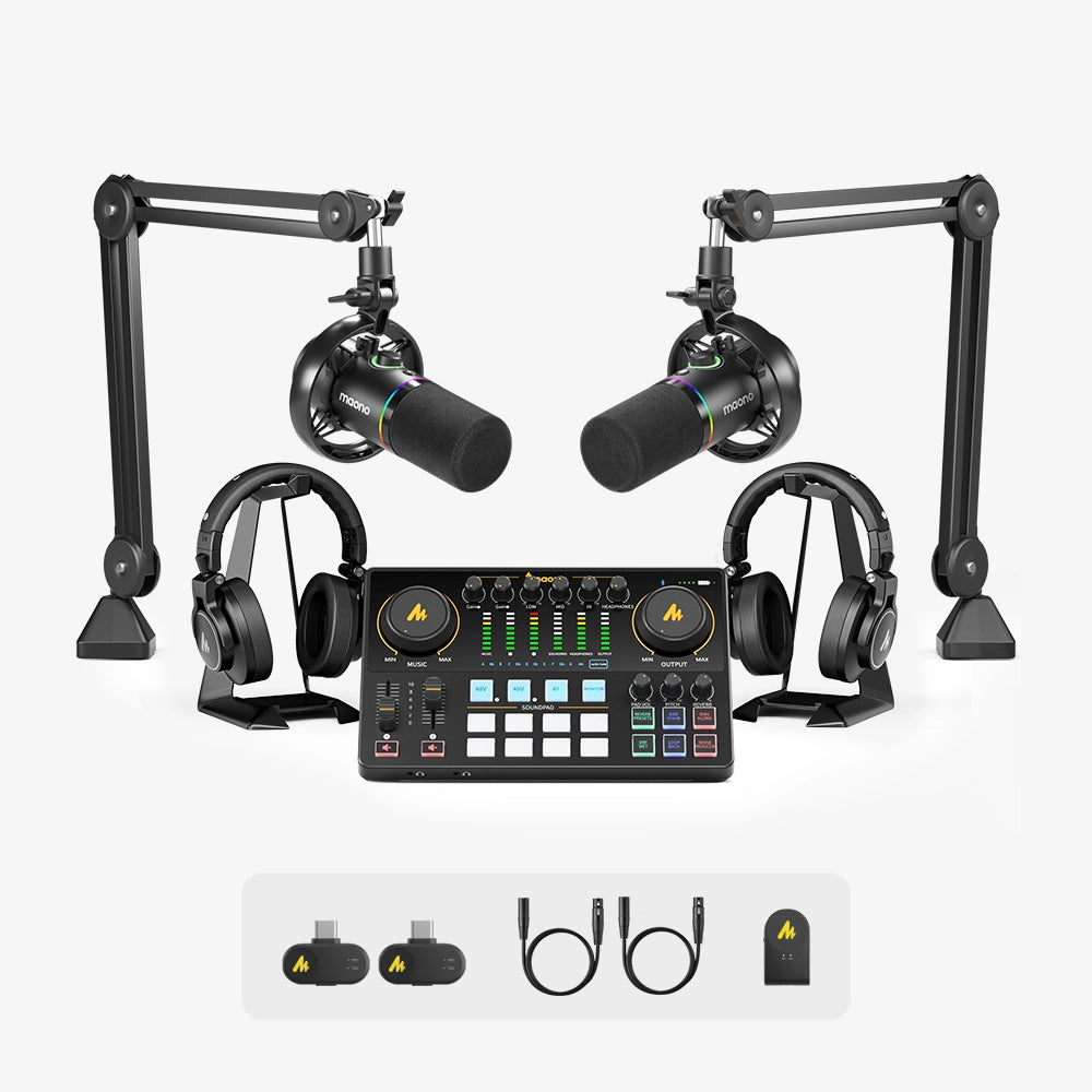Maono PD200W Hybrid Podcasting Equipment Bundle