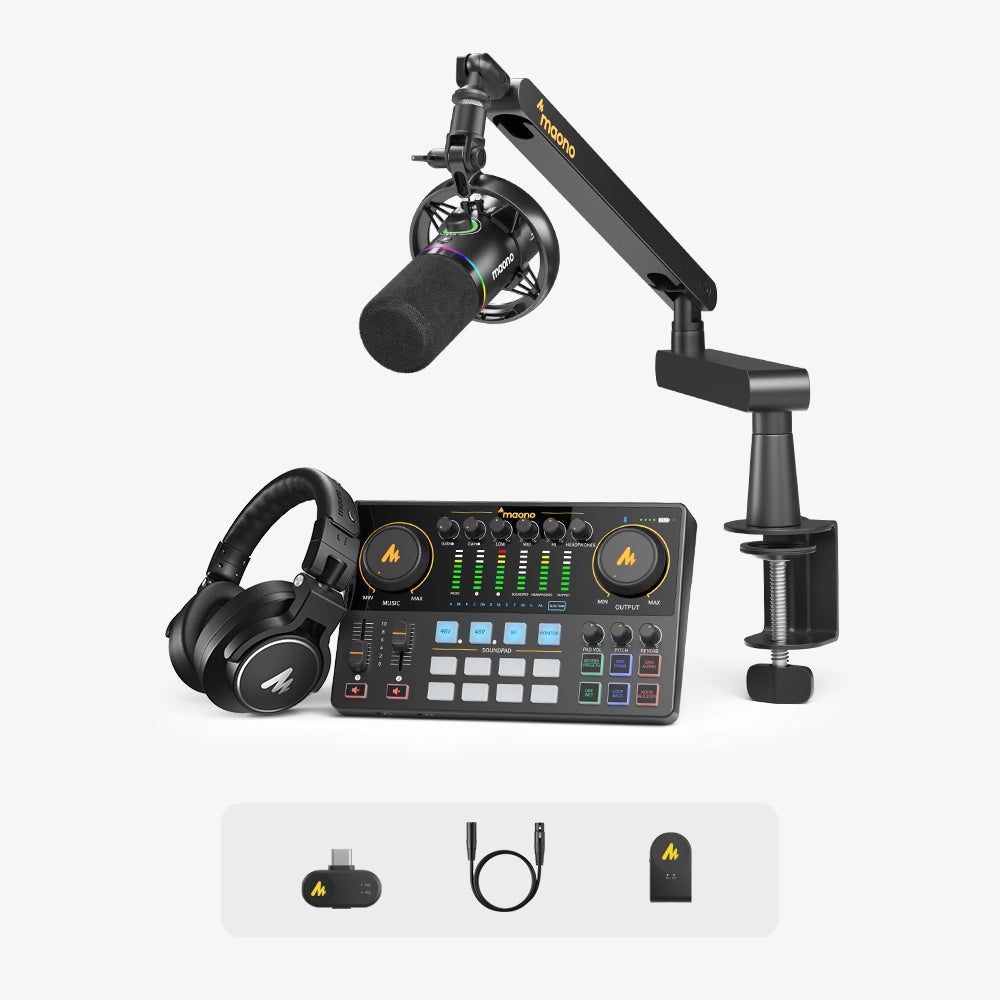 Maono PD200W Hybrid Podcasting Equipment Bundle