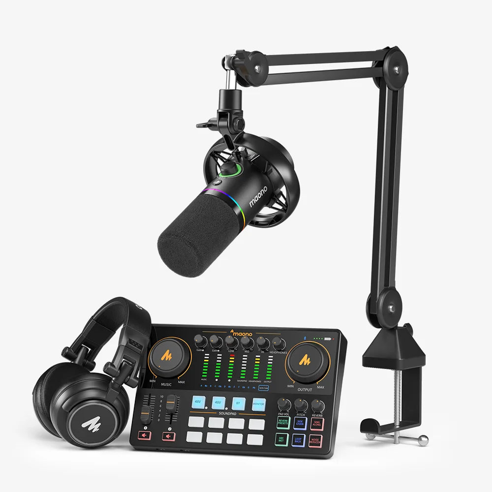PD200W Hybrid podcasting microphone bundle for one 