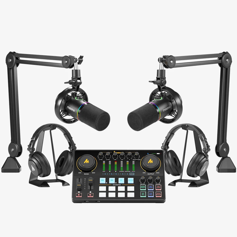 PD200W Hybrid podcasting microphone bundle for two 01