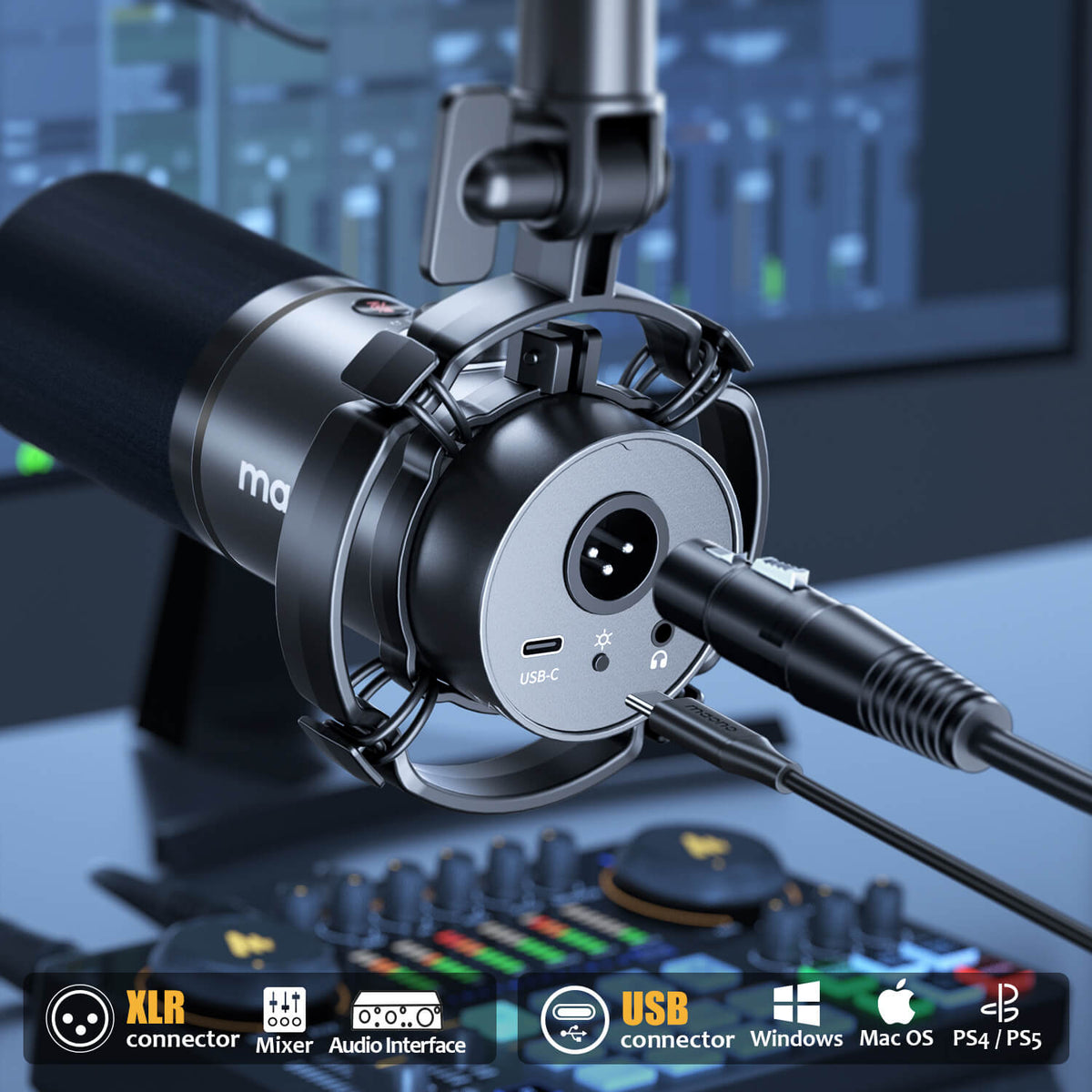 MAONO PD200X XLR/USB Dynamic Microphone For Podcasters