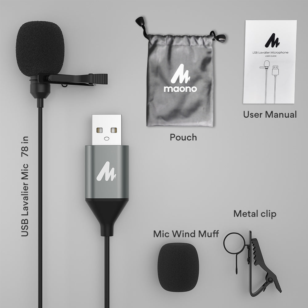 MAONO UL10 USB Lavalier Microphone Plug & Play