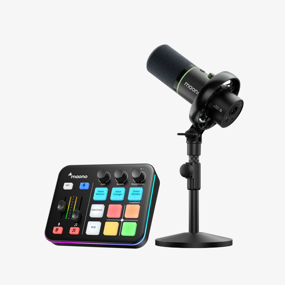 MAONO ゲーミング配信最強セット ミキサー&PD200XSマイク MAONO PD200XS USB/XLR Dynamic Microphone Set with Boom Arm | Maono