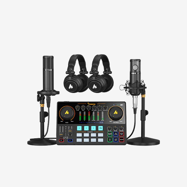 Two People AME2A Podcasting Equipment Bundle Recommend For Beginners