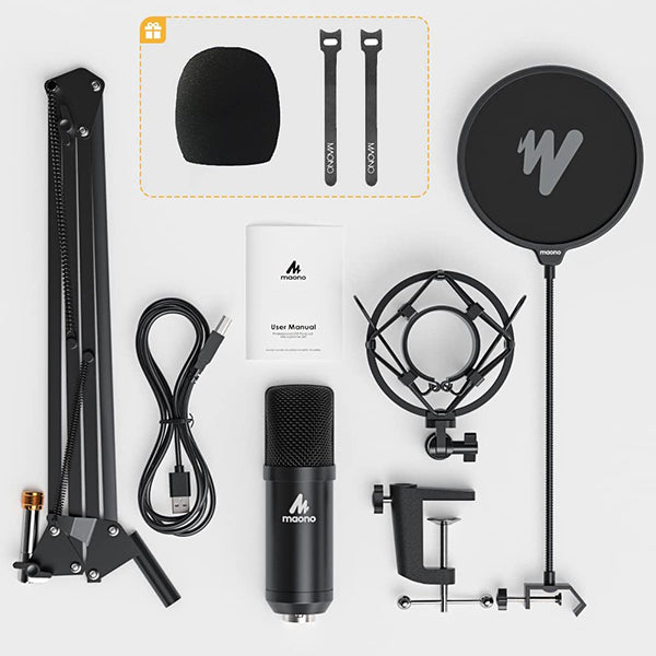 MAONO AU-A04 USB microphone starter kit with boom arm